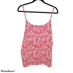 *Lane Bryant Dot Print Adjustable Strap Tank Top Stretch Plus Size Camisole